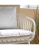 Salon de jardin polypropylène et coussins palma blanc