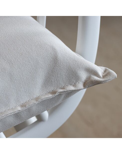 Salon de jardin polypropylène et coussins palma blanc