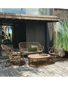 Salon de jardin en rotin synthetique cayman naturel