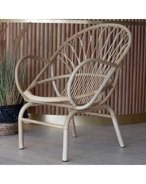 Salon de jardin en rotin synthetique cayman naturel