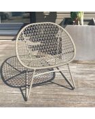 Fauteuil lounge bao bao tressé taupe - 75x71.5x72.5 cm