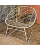Fauteuil lounge bao bao tressé taupe - 75x71.5x72.5 cm