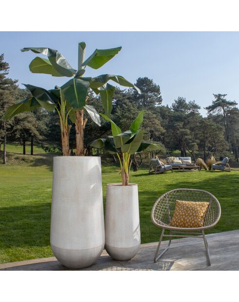 2 Pots rond haut en fibre d'argile lagos beiges