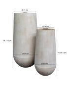 2 Pots rond haut en fibre d'argile lagos beiges
