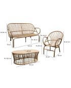 Salon de jardin en rotin synthetique cayman naturel
