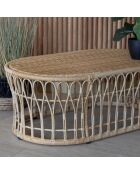 Salon de jardin en rotin synthetique cayman naturel