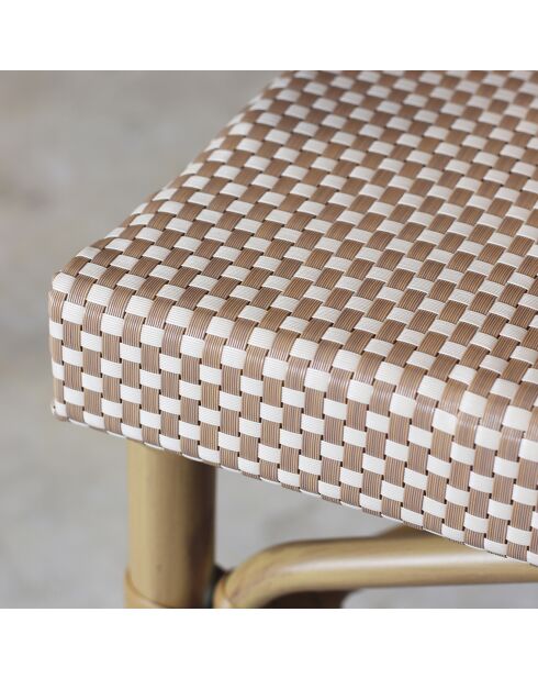 Ensemble de jardin table + 8 fauteuils bamal beige/blanc/naturel