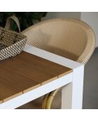 Ensemble de jardin table + 8 fauteuils bamal beige/blanc/naturel