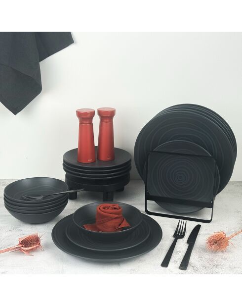 Servizio da tavola Vibe grigio - 18 pezzi