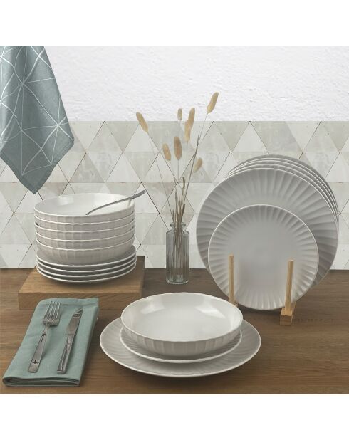 Colette witte dinerset - 18 stuks