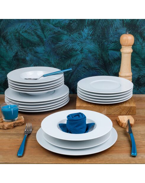 Downtown White Porselein Set - 18 stuks