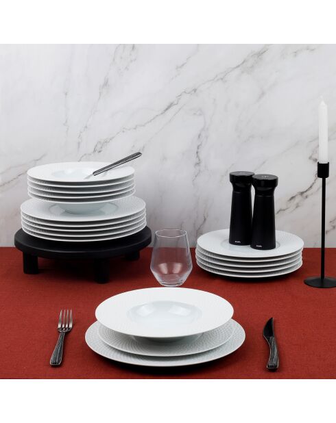 Service en Porcelaine Sherane blanc - 18 pièces
