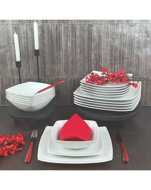 Servies van wit porselein Kansai - 18 stuks