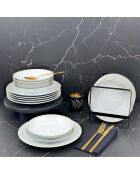 Service en Porcelaine Byblos blanc/beige - 18 pièces
