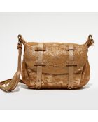 Sac besace en Cuir Bern Z camel - 16x22x6 cm