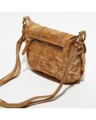 Sac besace en Cuir Bern Z camel - 16x22x6 cm