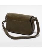 Sac besace en Cuir Robi olive - 16x25x8 cm