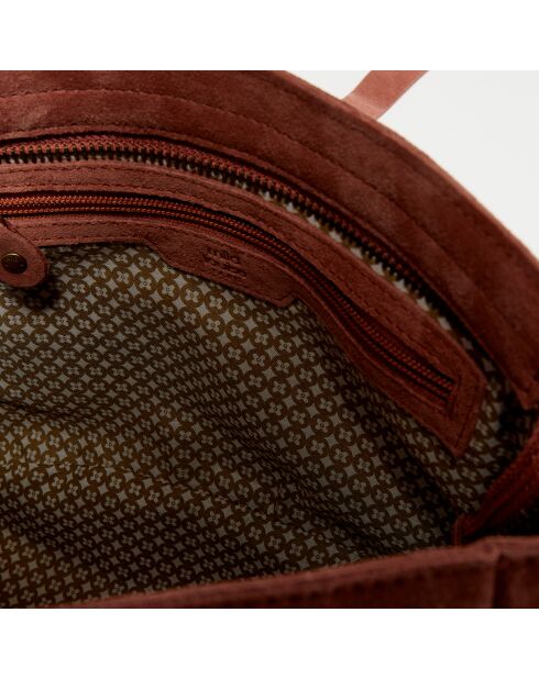 Sac besace en Cuir Bernie V argil - 23x35x13cm