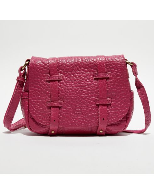 Sac besace en Cuir Bess E framboise - 19x25x8cm