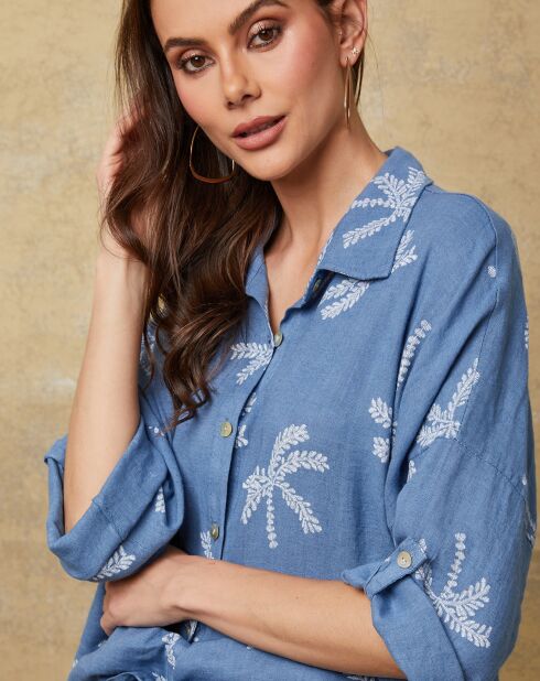 Chemise 100% Lin Robb indigo