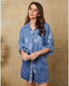 Chemise 100% Lin Robb indigo