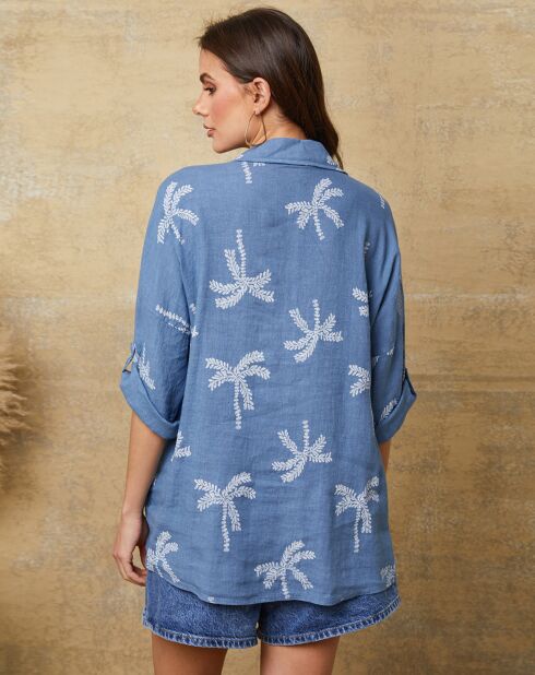 Chemise 100% Lin Robb indigo