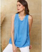 Debardeur en Lin & Coton Roy bleu azur