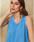 Debardeur en Lin & Coton Roy bleu azur