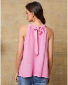 Debardeur en Lin & Coton Roy rose