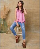 Debardeur en Lin & Coton Roy rose