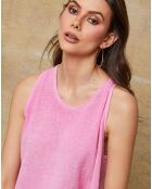 Debardeur en Lin & Coton Roy rose