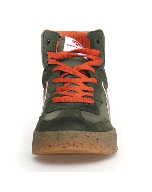 Sneakers en Velours de cuir Ky kaki/orange