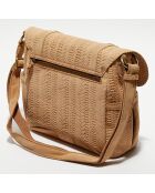 Sac besace en Cuir Bernie Dv camel - 23x35x13cm