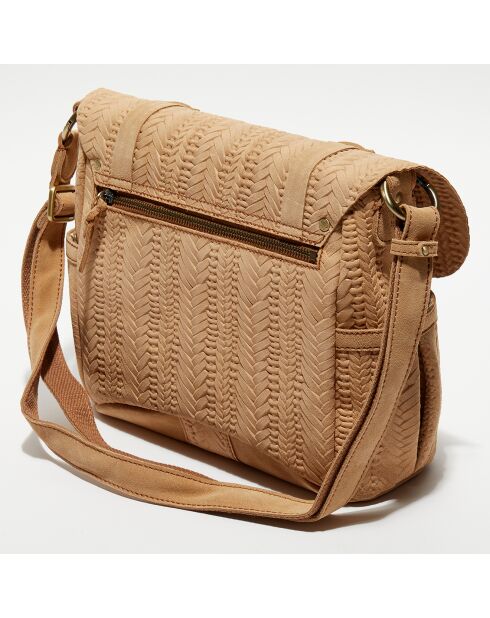 Sac besace en Cuir Bernie Dv camel - 23x35x13cm