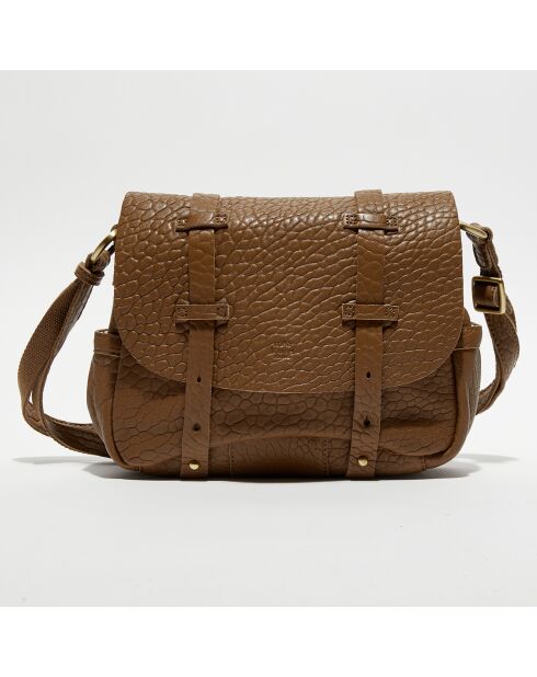 Sac besace en Cuir Bess E bronze - 19x25x8cm