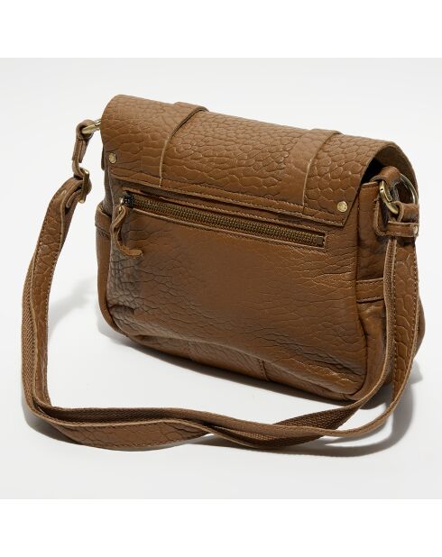 Sac besace en Cuir Bess E bronze - 19x25x8cm