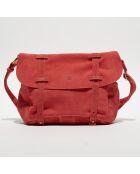 Sac besace en Cuir Bernie V corail - 23x35x13cm