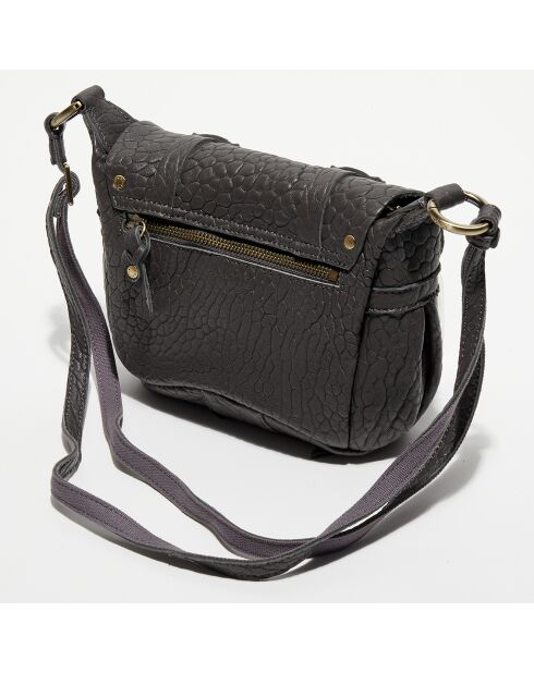 Sac besace en Cuir Bern E gris - 16x22x6 cm