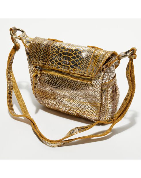 Sac besace en Cuir Bern K miel - 16x22x6 cm