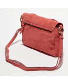 Sac besace en Cuir Mahe V corail - 15x22x6 cm