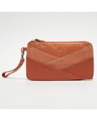 Compagnon pochette en Cuir Orely pumpkin - 13x24 cm