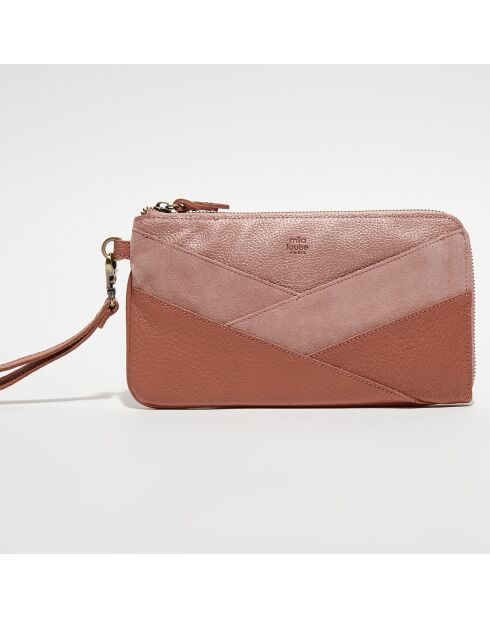 Compagnon pochette en Cuir Orely magnolia - 13x24 cm