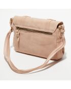 Sac besace en Cuir Mahe V nude - 15x22x6 cm