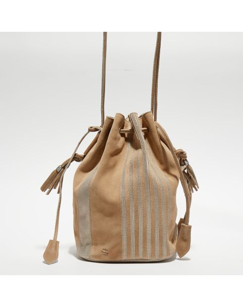 Sac bourse en Cuir Orval Spk/V crème - 32x36x19 cm