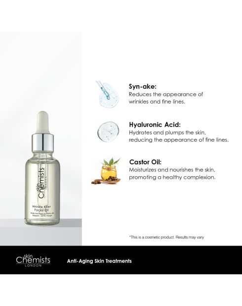 Aceite facial antiarrugas con veneno de serpiente, 30 ml