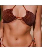 Haut de maillot de bain bandeau Lena terracotta