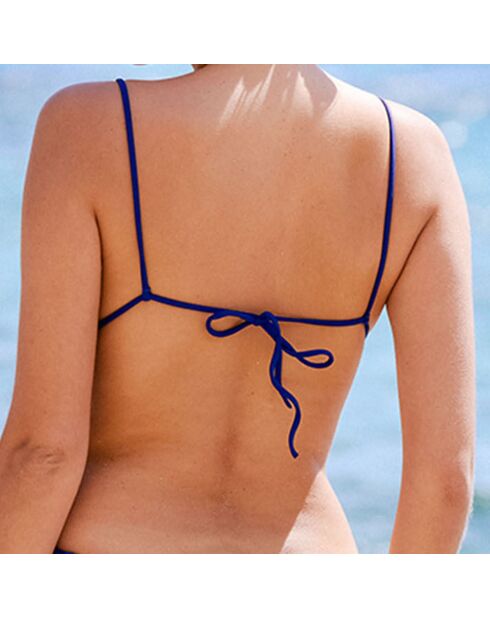 Haut de bikini triangle Teddy bleu nuit