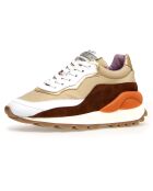Sneakers en Cuir Pixie blanc/cognac/noir