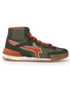 Sneakers en Velours de cuir Ky kaki/orange