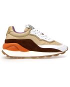 Sneakers en Cuir Pixie blanc/cognac/noir